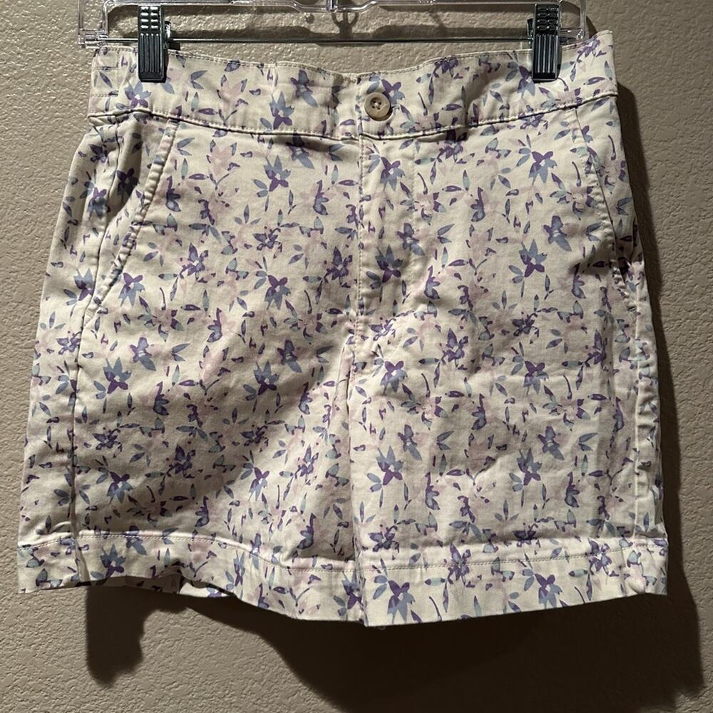 Jachs Girlfriend lavender floral elastic shorts sz S